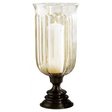 DessauHome Step Base with Fluted Brass/Glass Hurricane JDH1023